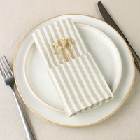 Linen-Cotton Napkins – Striped Artisan Dinner Cloths & Placemats - Set of 12 thumbnail 4