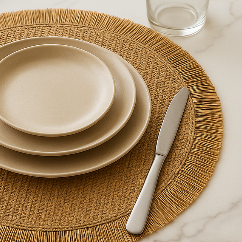 Woven Paper Placemats – Durable Non-Slip Table Set of 4
