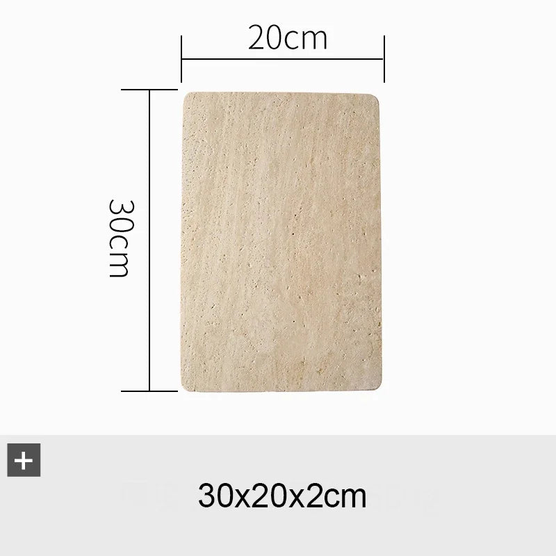 Natural Marble Tray – Beige Travertine Plate for Serving & Decor Organisation — image 9