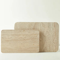Natural Marble Tray – Beige Travertine Plate for Serving & Decor Organisation thumbnail 2